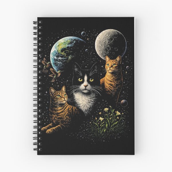 Item preview, Vintage Cosmic Cats Under Moon designed and sold by SassCity.
