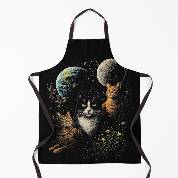 Item preview, Vintage Cosmic Cats Under Moon designed and sold by SassCity.