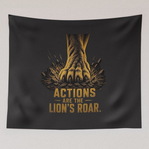 Item preview, Actions Are The Lion's Roar Powerful Motivational Quote Design designed and sold by Bennie Singh.