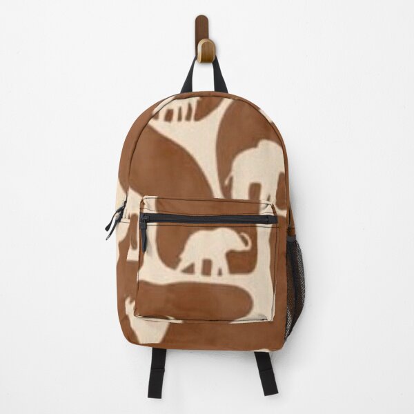 Item preview, African Safari Giraffe Print Pattern — Elephants Silhouettes Warm Brown designed and sold by LYAN-STORE.