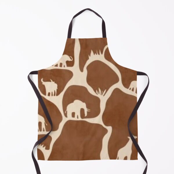 Item preview, African Safari Giraffe Print Pattern — Elephants Silhouettes Warm Brown designed and sold by LYAN-STORE.