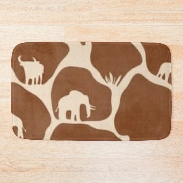 Item preview, African Safari Giraffe Print Pattern — Elephants Silhouettes Warm Brown designed and sold by LYAN-STORE.