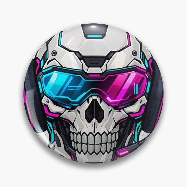 Item preview, Cyberpunk Gamer Skull With Headset Neon Gaming Sticker designed and sold by SnapStickerHub.