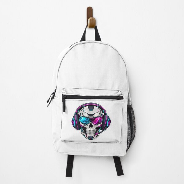 Item preview, Cyberpunk Gamer Skull With Headset Neon Gaming Sticker designed and sold by SnapStickerHub.