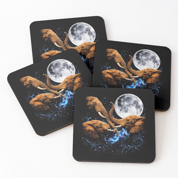 Item preview, Celestial Elephant Trio Under Full Moon designed and sold by SassCity.