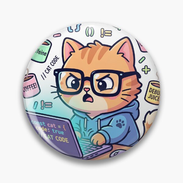 Item preview, Funny Coding Cat Sticker, Programmer Tech Gift For Developers designed and sold by SnapStickerHub.