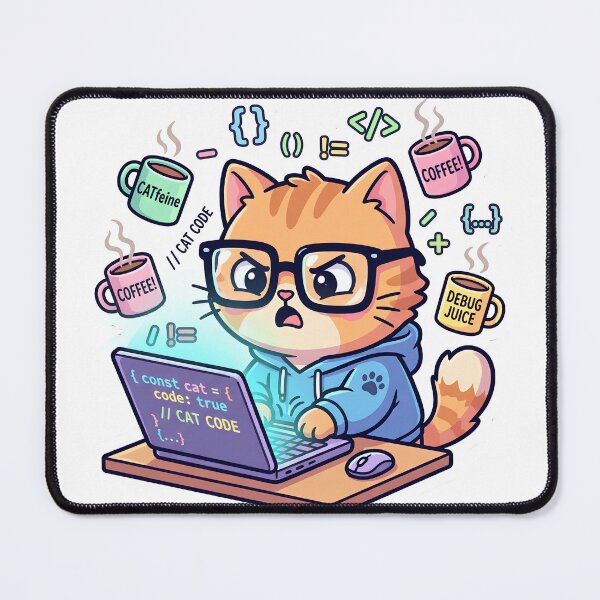 Item preview, Funny Coding Cat Sticker, Programmer Tech Gift For Developers designed and sold by SnapStickerHub.