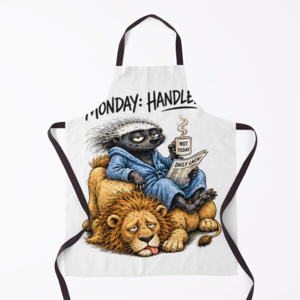 Item preview, Not Today Honey Badger Relaxing On Lion designed and sold by paintingnou.