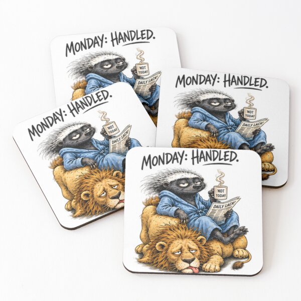 Item preview, Not Today Honey Badger Relaxing On Lion designed and sold by paintingnou.