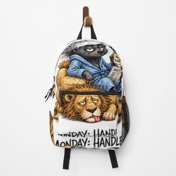 Item preview, Not Today Honey Badger Relaxing On Lion designed and sold by paintingnou.