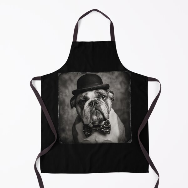 Item preview, English Bulldog in Bowler Hat and Polka Dot Bow Tie Vintage Gentleman Portrait designed and sold by HYPNK.