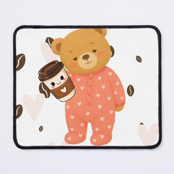 Item preview, Cute Teddy Bear With Coffee Kawaii Cozy Aesthetic Sticker designed and sold by TheDentalDoodle.