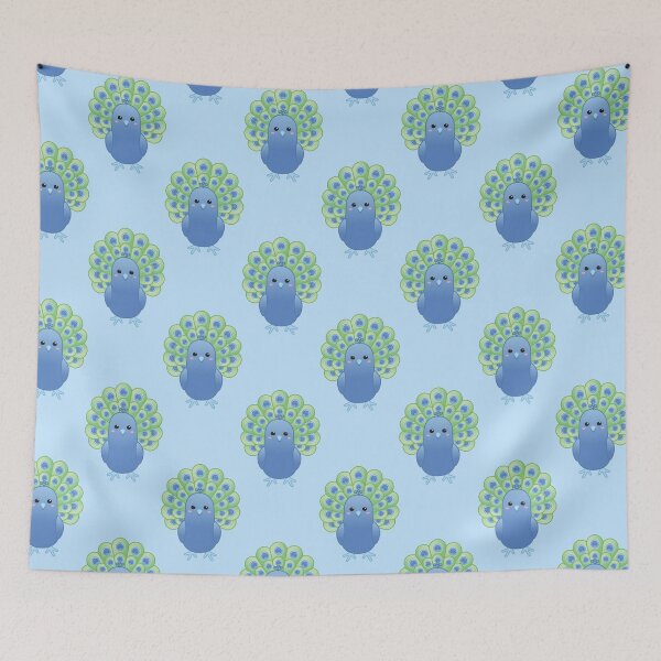 Item preview, Pattern of Cute Pastel Baby peacock - Kawaii Chibi illustration designed and sold by Agamaji.