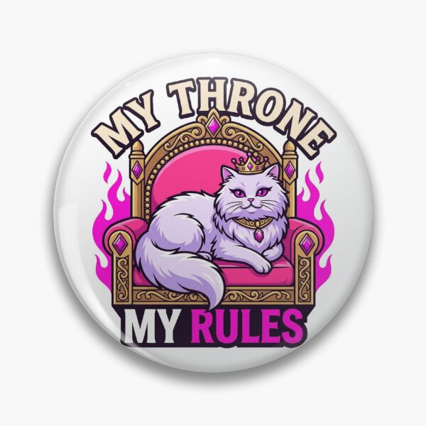 Item preview, My Throne My Rules Sassy Persian Cat Pink Throne Tiara Crowned Feline Boss Humor    designed and sold by raedattia.