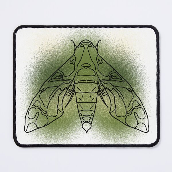 Item preview, Oleander Hawk-Moth Line-art (Green) designed and sold by Burnt_Pikachu.