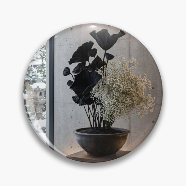 Item preview, Black Lotus Baby's Breath Ikebana Photography designed and sold by conohitoAI-ArtGallery.
