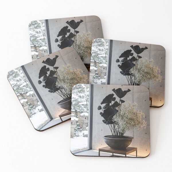 Item preview, Black Lotus Baby's Breath Ikebana Photography designed and sold by conohitoAI-ArtGallery.