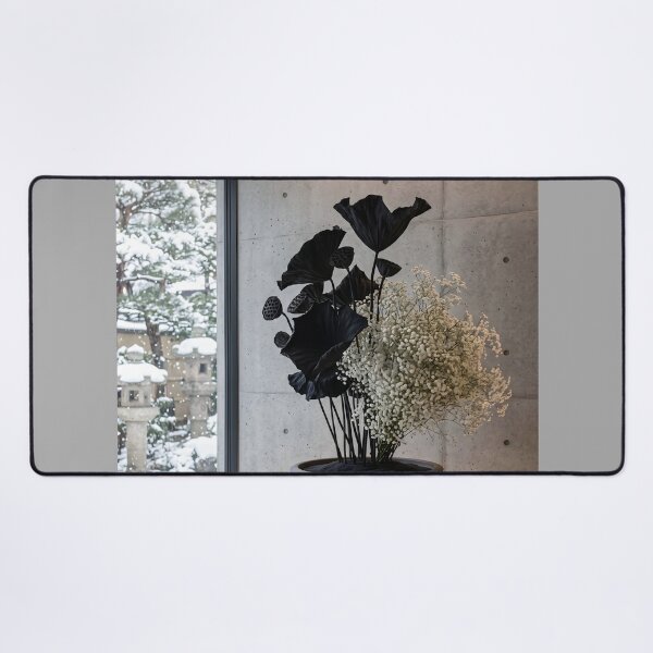 Item preview, Black Lotus Baby's Breath Ikebana Photography designed and sold by conohitoAI-ArtGallery.