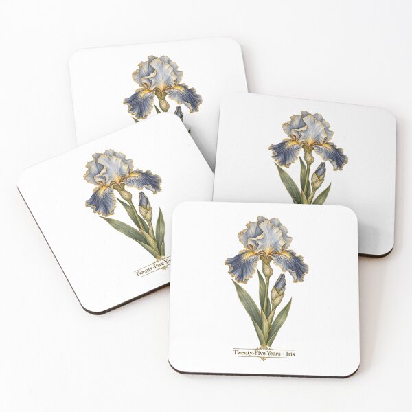 Item preview, 25th Anniversary Iris | Vintage Botanical Flower Art | Silver Wedding Anniversary Gift designed and sold by Brackenlume Studio.