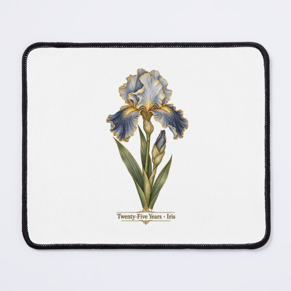 Item preview, 25th Anniversary Iris | Vintage Botanical Flower Art | Silver Wedding Anniversary Gift designed and sold by Brackenlume Studio.