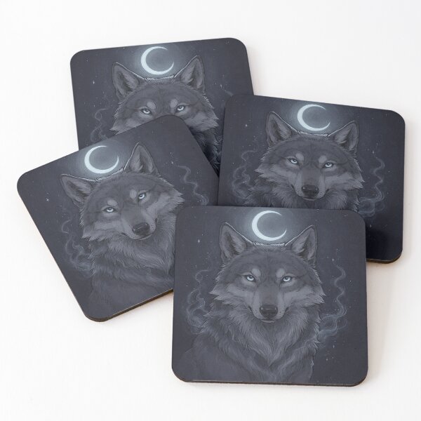 Item preview, Mystical Moon Wolf Spirit – Magical Wolf Fantasy Art designed and sold by JanjjaSoulInk.