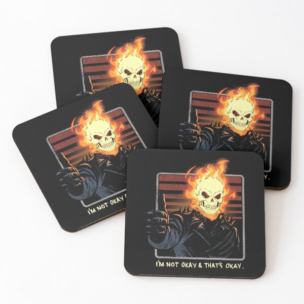 Item preview, Flaming Skull Thumbs Up Im Not Okay Thats Okay Meme Design designed and sold by Morbiusshop.