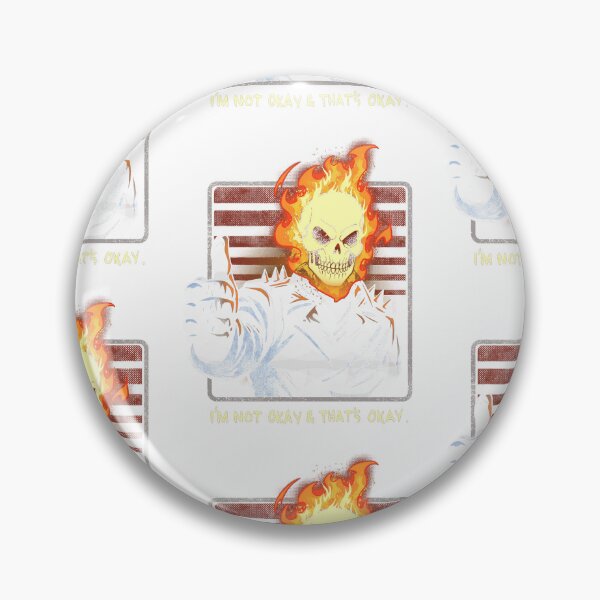 Artikelvorschau, Flammender Totenkopf Daumen hoch Ich bin nicht okay Das ist okay Meme-Design entworfen und verkauft von Morbiusshop.
