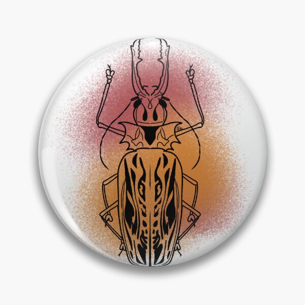 Item preview, Sabertooth Longhorn Beetle Line-art (Orange & Pink) designed and sold by Burnt_Pikachu.