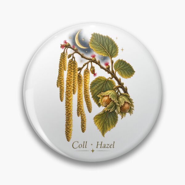 Item preview, Hazel Tree Catkin | Celtic Ogham Tree Calendar Art | Pagan Tree Lore Gift designed and sold by Brackenlume Studio.