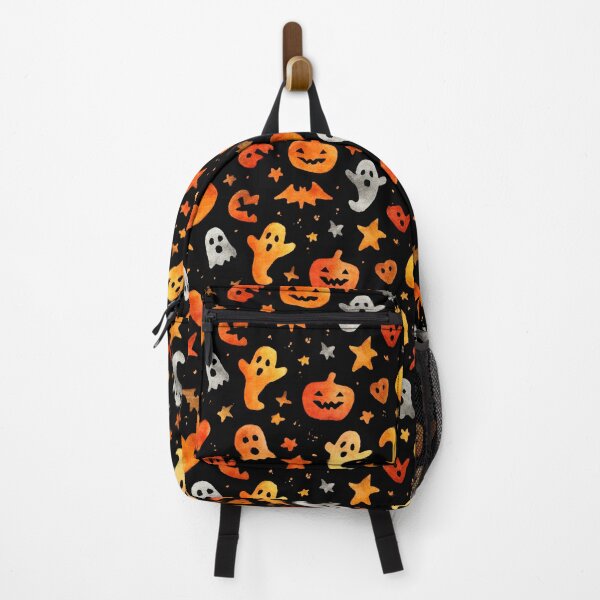 Item preview, Watercolor Cute Ghost and Pumpkin Halloween Pattern Art designed and sold by MerchPublic Studio.
