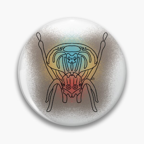 Item preview, Peacock Spider Line-art (Grey, Blue, Yellow & Red) designed and sold by Burnt_Pikachu.