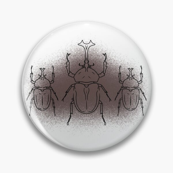 Item preview, Family of Japanese Rhinoceros Beetles Line-art (Brown) designed and sold by Burnt_Pikachu.