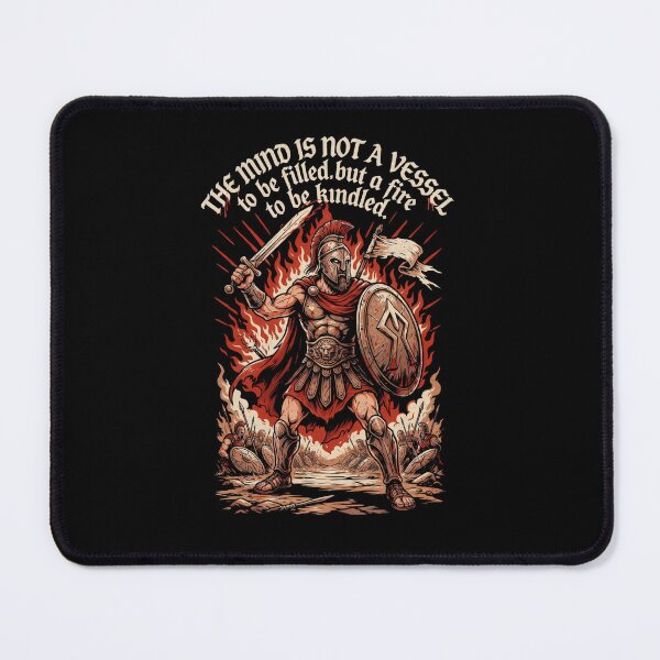 Item preview, Mind Is Not A Vessel Fire To Be Kindled Spartan Warrior designed and sold by Enea Kelo.