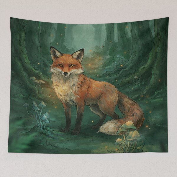 Item preview, Enchanted Fox Spirit – Mystical Woodland Fantasy Art designed and sold by JanjjaSoulInk.