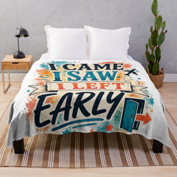 Item preview, I Came I Saw I Left Early Funny Introvert Humor Quote designed and sold by MarselArt.