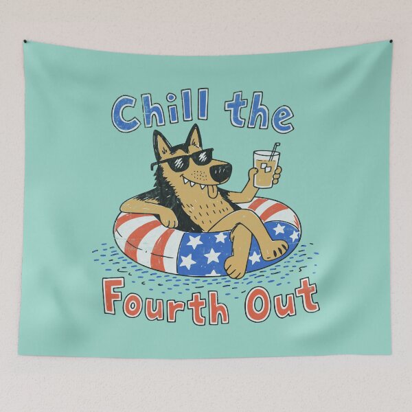 Item preview, Chill the Fourth Out – Patriotic German Shepherd designed and sold by Studio Bootleg.