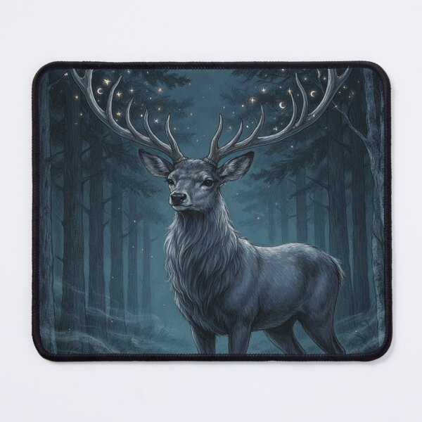 Item preview, Mystical Moon Deer Spirit – Celestial Forest Fantasy designed and sold by JanjjaSoulInk.