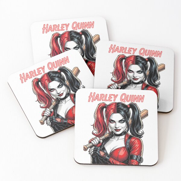 Item preview, Illustrated portrait of Harley Quinn with her bat designed and sold by MaxPhoto67.