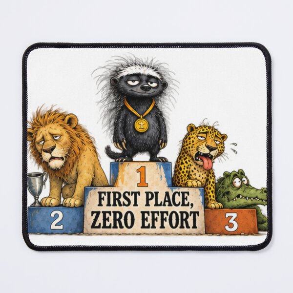 Item preview, First Place Zero Effort Honey Badger Podium designed and sold by paintingnou.