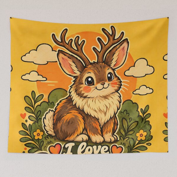 Item preview, Cute Vintage Jackalope Love designed and sold by Pure Craft.