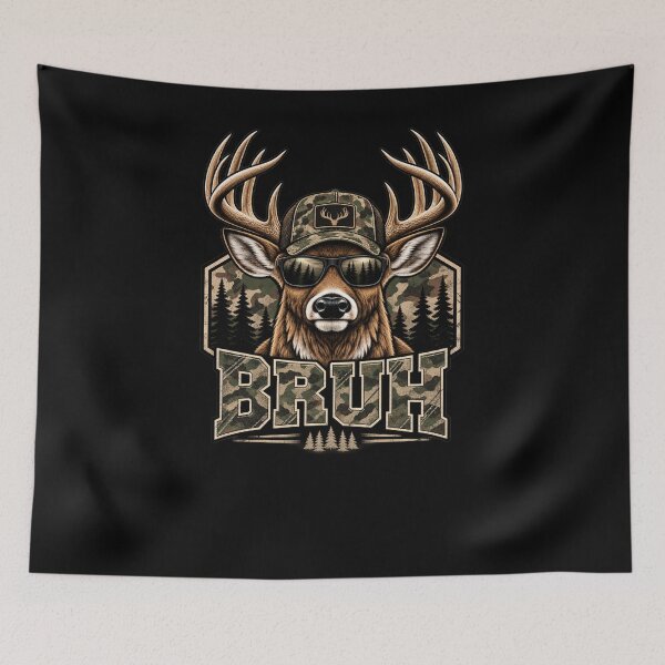 Item preview, Bruh Hunting Buck Deer Outdoorsman Funny designed and sold by drawwiika+44.