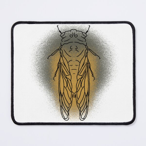 Item preview, Black Giant Cicada Line-art (Grey & Gold) designed and sold by Burnt_Pikachu.