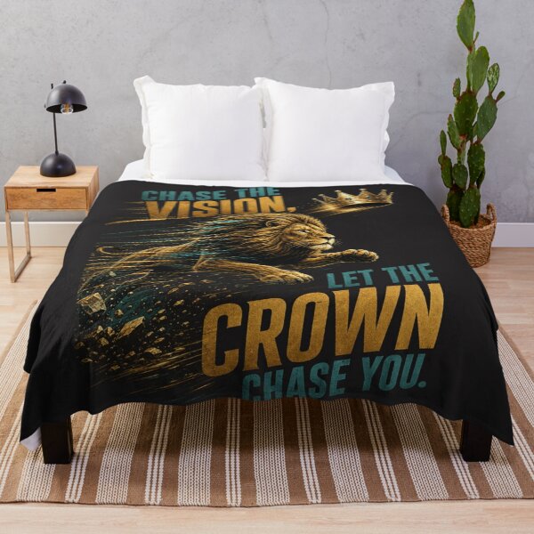 Item preview, Chase The Vision Let The Crown Chase You Lion Quote Design designed and sold by Bennie Singh.