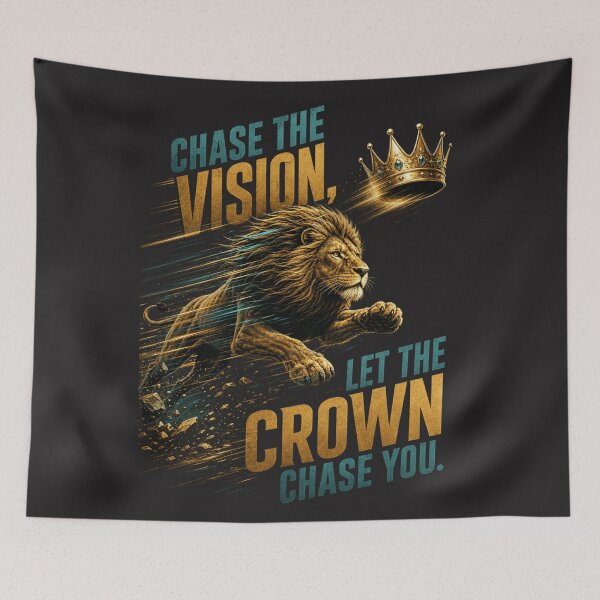 Item preview, Chase The Vision Let The Crown Chase You Lion Quote Design designed and sold by Bennie Singh.