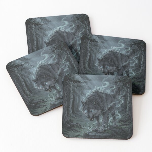 Item preview, Shadow Wolf Spirit – Dark Mystical Wolf Fantasy Art designed and sold by JanjjaSoulInk.