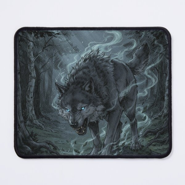 Item preview, Shadow Wolf Spirit – Dark Mystical Wolf Fantasy Art designed and sold by JanjjaSoulInk.