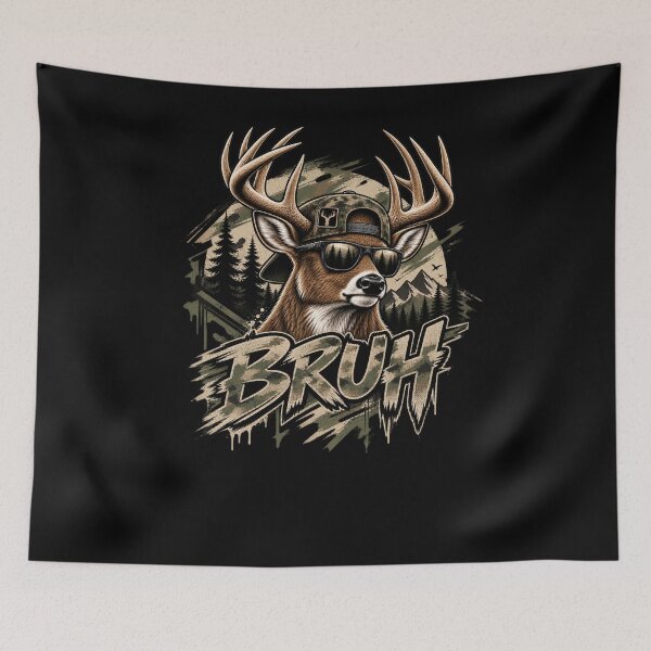 Item preview, Bruh Hunting Deer Outdoors Wildlife designed and sold by drawwiika+44.