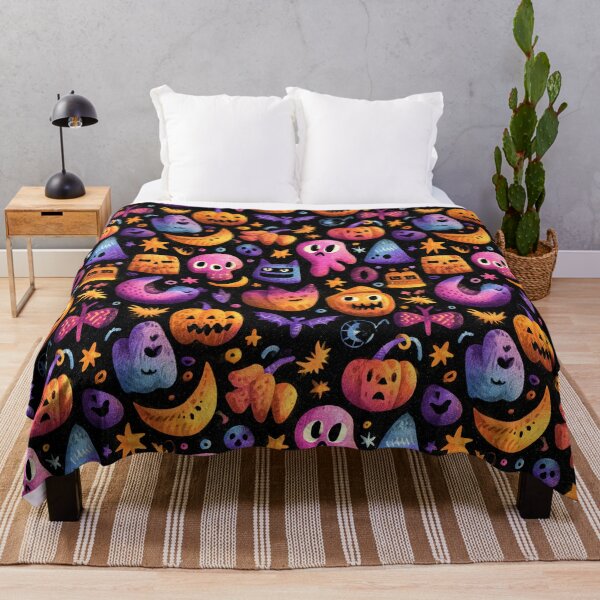Item preview, Cute Watercolor Halloween Ghost Pumpkin Skull Art designed and sold by MerchPublic Studio.
