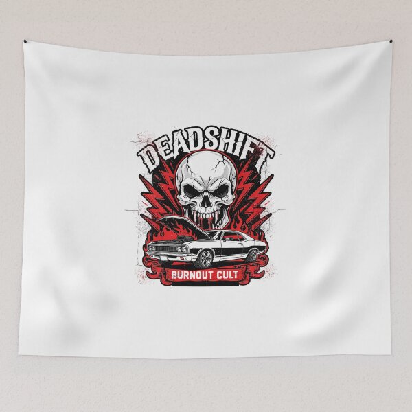 Item preview, Deadshift Burnout Cult Skull Muscle Car Hot Rod designed and sold by Enea Kelo.