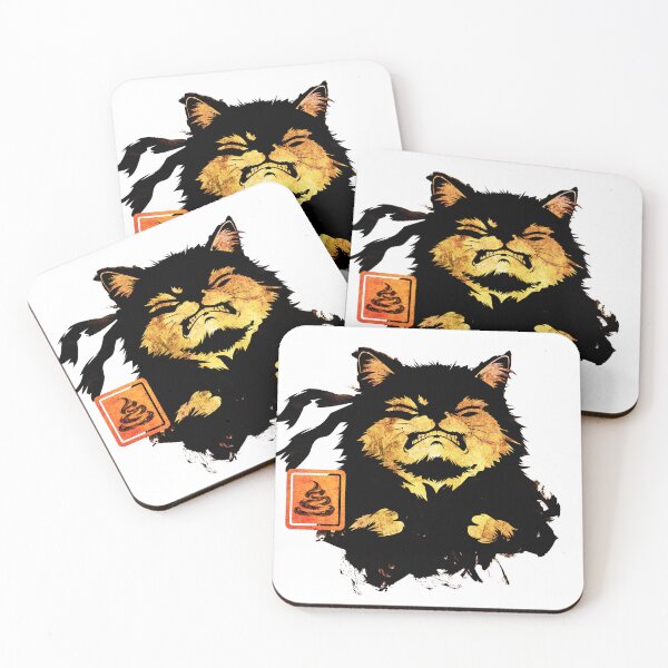 Item preview, Grumpy Japanese Cat – Poop Humor in Sumi-e designed and sold by AnmForge.
